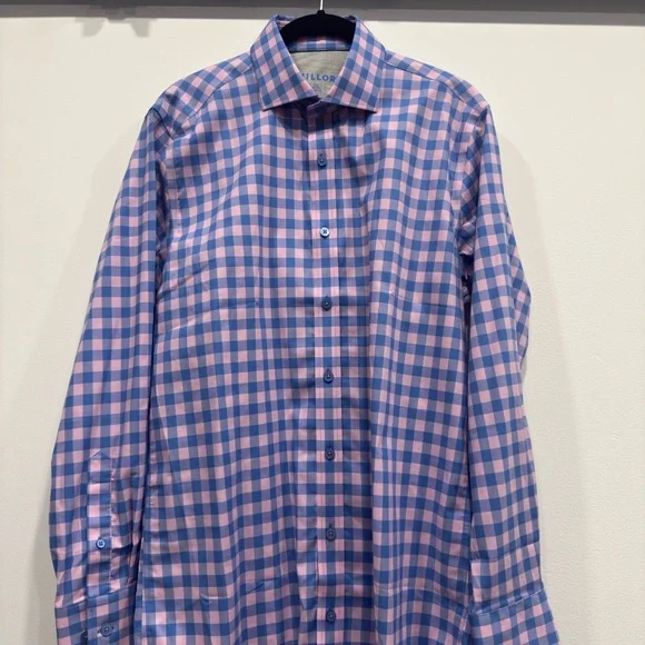 Twillory- Trendsetter- Performance Pink Blue Gingham- Tailored Fit- 15.5 / 32-33 - Picture 5 of 5